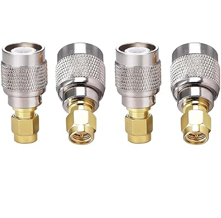 SMA Male to TNC Male Coax Connector Adapter (Pack of 4)