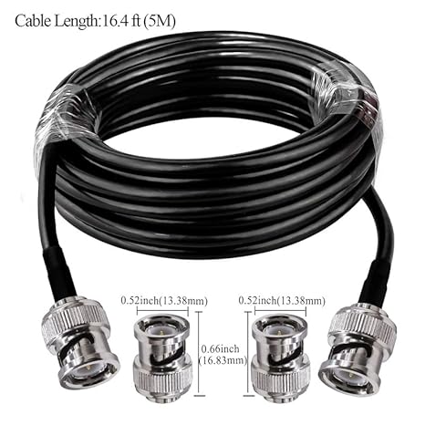RG58 Male to Male Jumper Coax Cable Low Loss 50 ohm 16.4FT(5M)