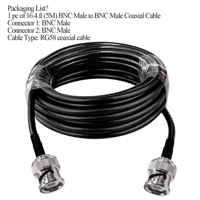 RG58 Male to Male Jumper Coax Cable Low Loss 50 ohm 16.4FT(5M)
