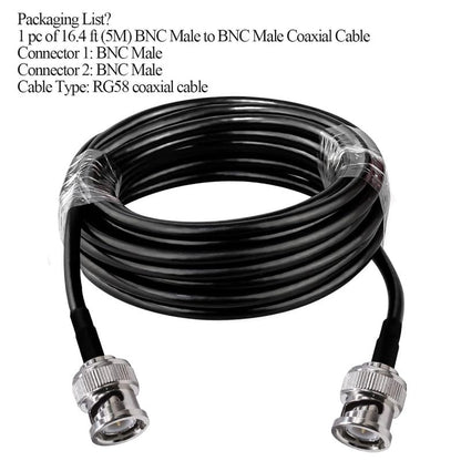 RG58 Male to Male Jumper Coax Cable Low Loss 50 ohm 16.4FT(5M)