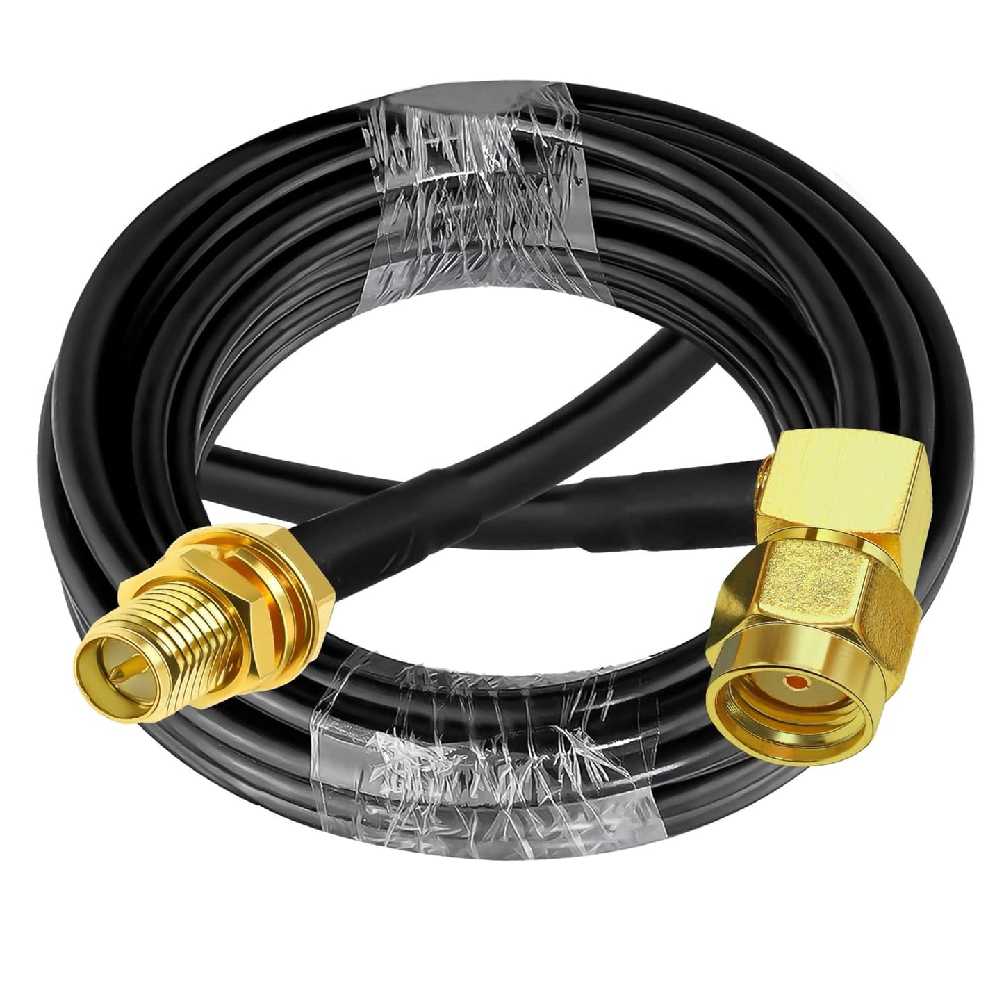 RG58 RP-SMA Male to RP-SMA Female Coaxial Jumper Cable 5M (16.4 ft) Low Loss Extension Cable -Pack -1