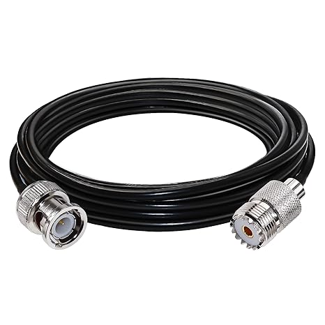 BNC Male to UHF Female Jumper Cable Low Loss RG58 Extension Cable 16.4ft(5M)