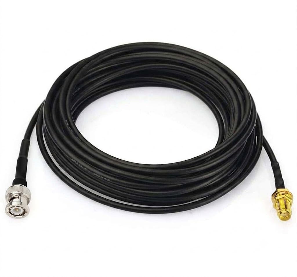 ABONIX BNC Male to SMA Female Bulkhead Cable 5M (16.4FT), RG174 50 Ohm
