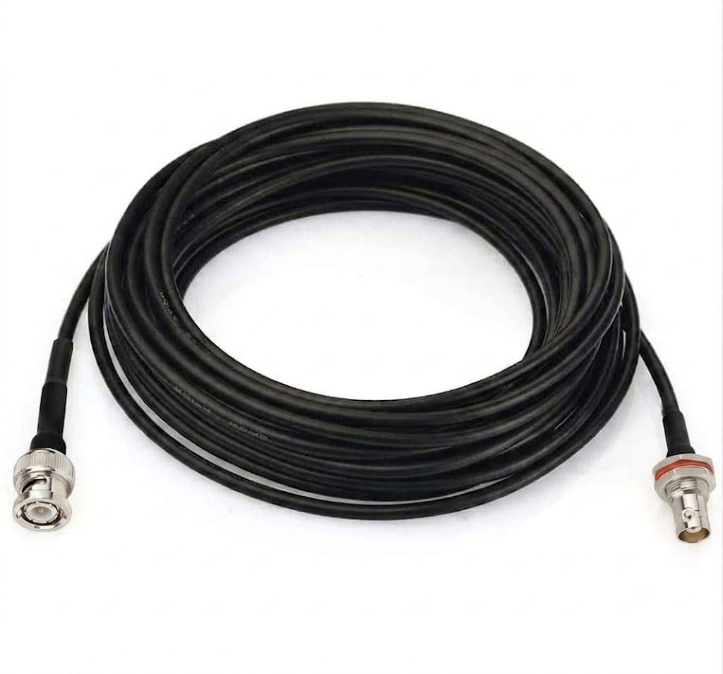 ABONIX BNC Male to BNC Female Bulkhead Cable  5M (16.4FT), RG174 50 Ohm