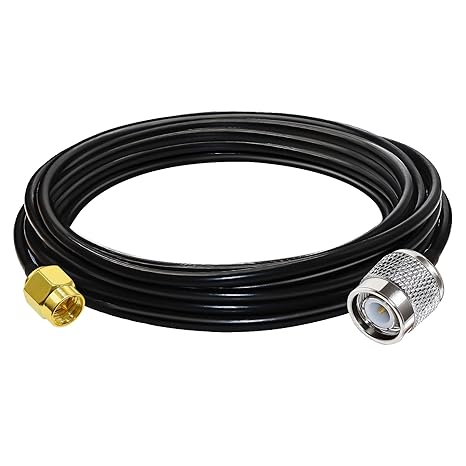 RG58 TNC Male to SMA Male Coaxial Jumper Cable 5M (16.4 ft) Low Loss Extension Cable (Pack of 1)