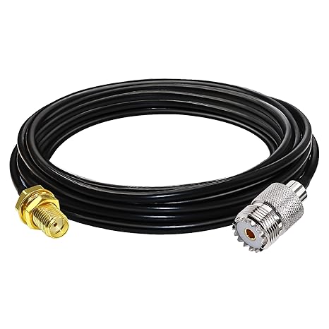 RG58 UHF Female to SMA Female Coaxial Jumper Cable 5M (16.4 ft) Low Loss Extension Cable (Pack of 1)