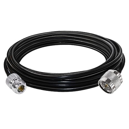 RG58 Coaxial Jumper Cable – N Male to N Female Low-Loss RF Extension, 16.4 ft (5 m) -Pack -1