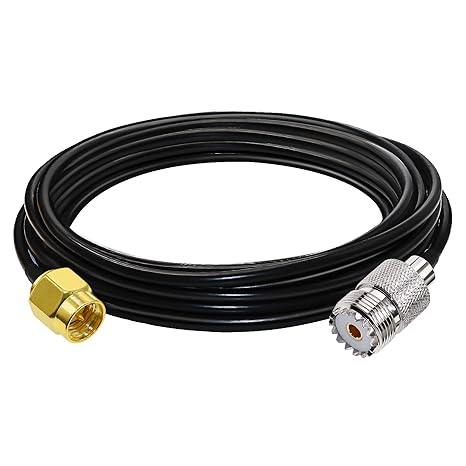 RG58 UHF Female to SMA Male Coaxial Jumper Cable 5M (16.4 ft) Low Loss Extension Cable (Pack of 1)