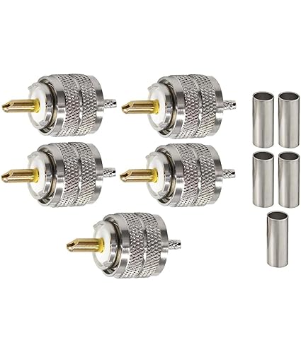 UHF Connector PL259 Male Plug Crimp Coax Adapte(Pack of 5)