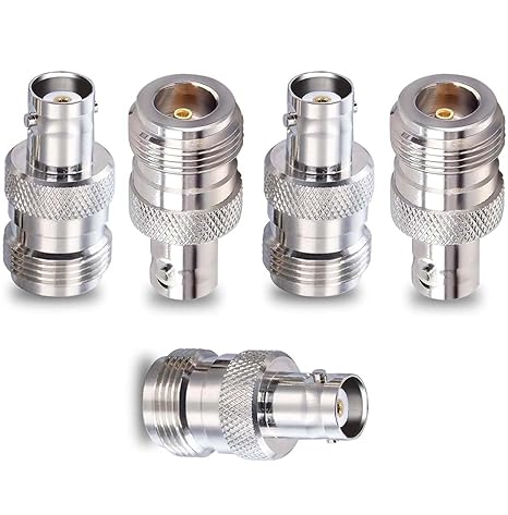 N-Type Female Jack to BNC Female Jack RF Coaxial Adapter Connector (Pack of 5)