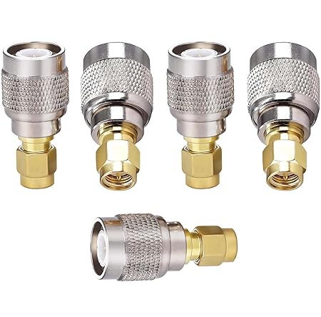 SMA Male to TNC Male Coax Connector Adapter (Pack of 5)