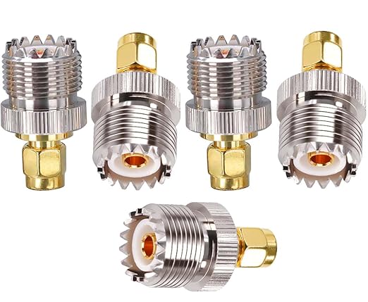 SMA Male to UHF Female (PL-259) Coax Connector (Pack of 5)