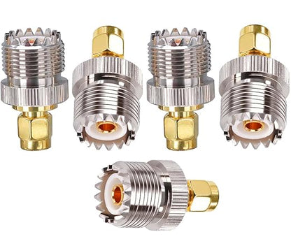 SMA Male to UHF Female (PL-259) Coax Adapter - Pack - 5