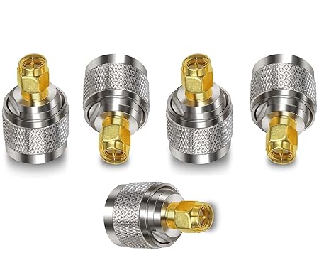 SMA Male to N Male RF Coaxial Adapter Antenna Connector (Pack of 5)