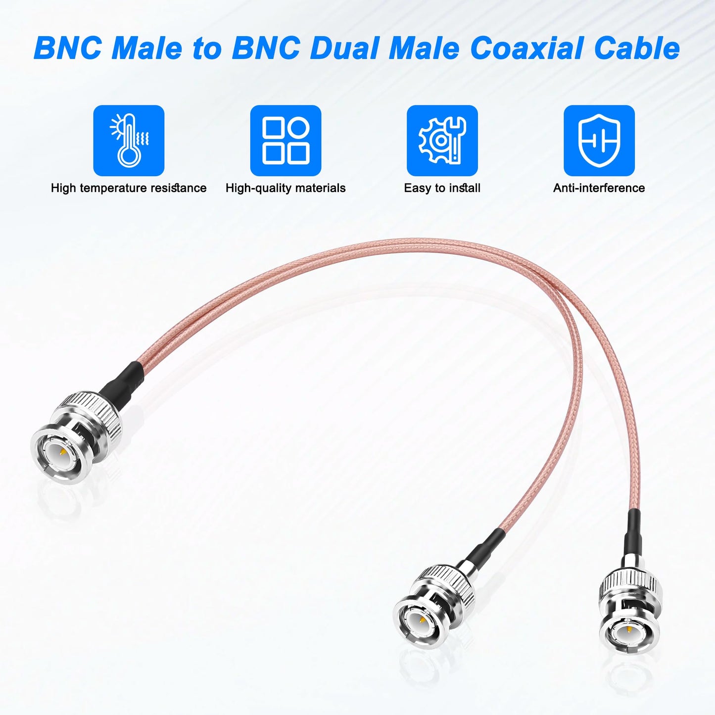 ABONIX RG316 BNC Male to Dual BNC Male Y Splitter Cable 30cm (1FT)