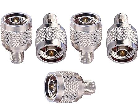 N Type Male to F Type Female RF Coax Adapter - Pack - 5