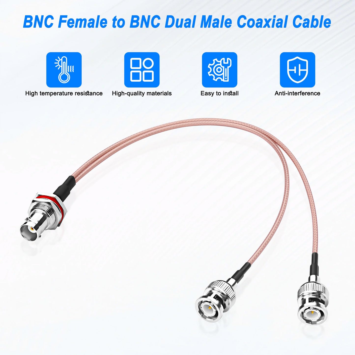 ABONIX RG316 BNC Female to Dual BNC Male Y Splitter Cable 30cm (1FT)
