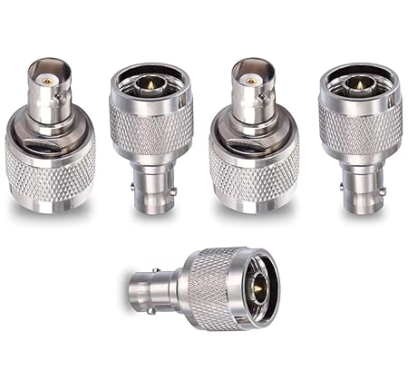 N-Type Male to BNC Female Jack RF Coaxial Connector (Pack of 5)