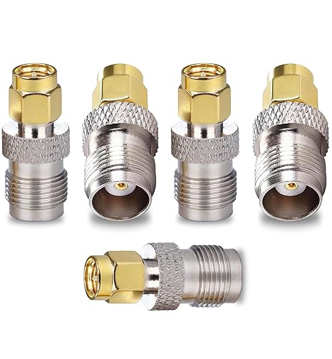 SMA Male to TNC Female Coax Connector Adapter (Pack of 5)