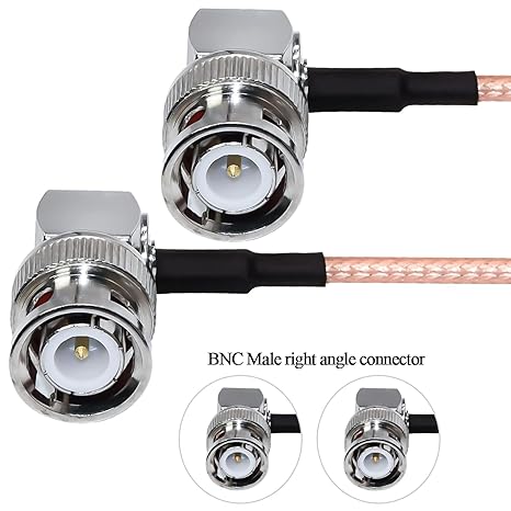 RG316 BNC Male to BNC Male Right Angle Coaxial Extension Cable (1 Meter / 3.28ft, 50 Ohm) -Pack -1