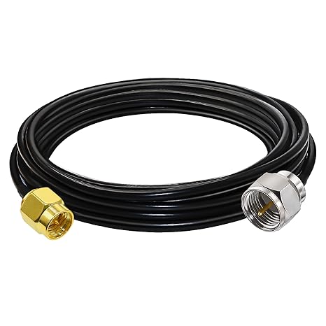 F Type Male Plug to SMA Male RG58 16.4ft(5M) Extension Cable (Pack of 1)