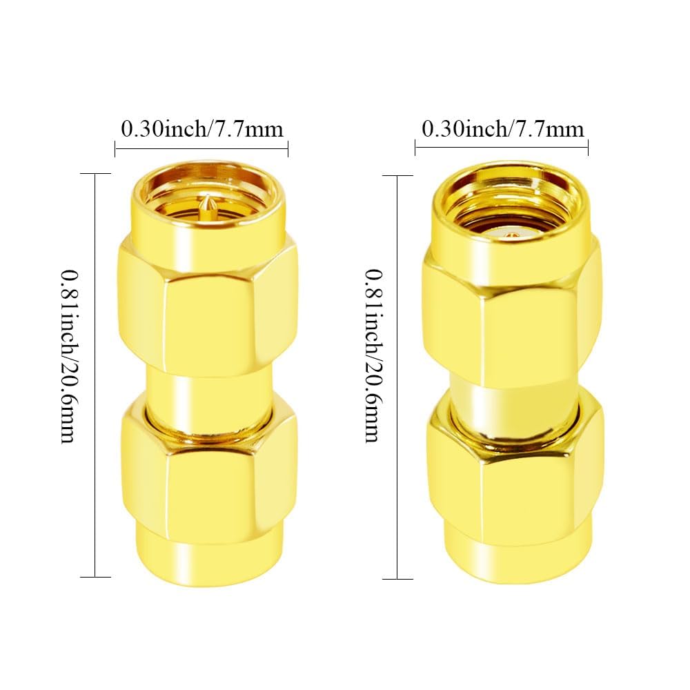 ABONIX SMA Male to RP SMA Male Connector SMA Adapter  Pack- 2