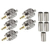 PL-259 UHF Male Plug Crimp Coax Connector Adapter for RG58 LMR195 RG142 KSR195 RG400 Cable (Pack of 5)