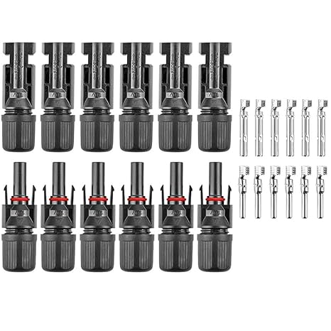 Solar MC4 Connector Kit – Waterproof Male & Female PV Cable Connectors - Pack - 6 Pairs