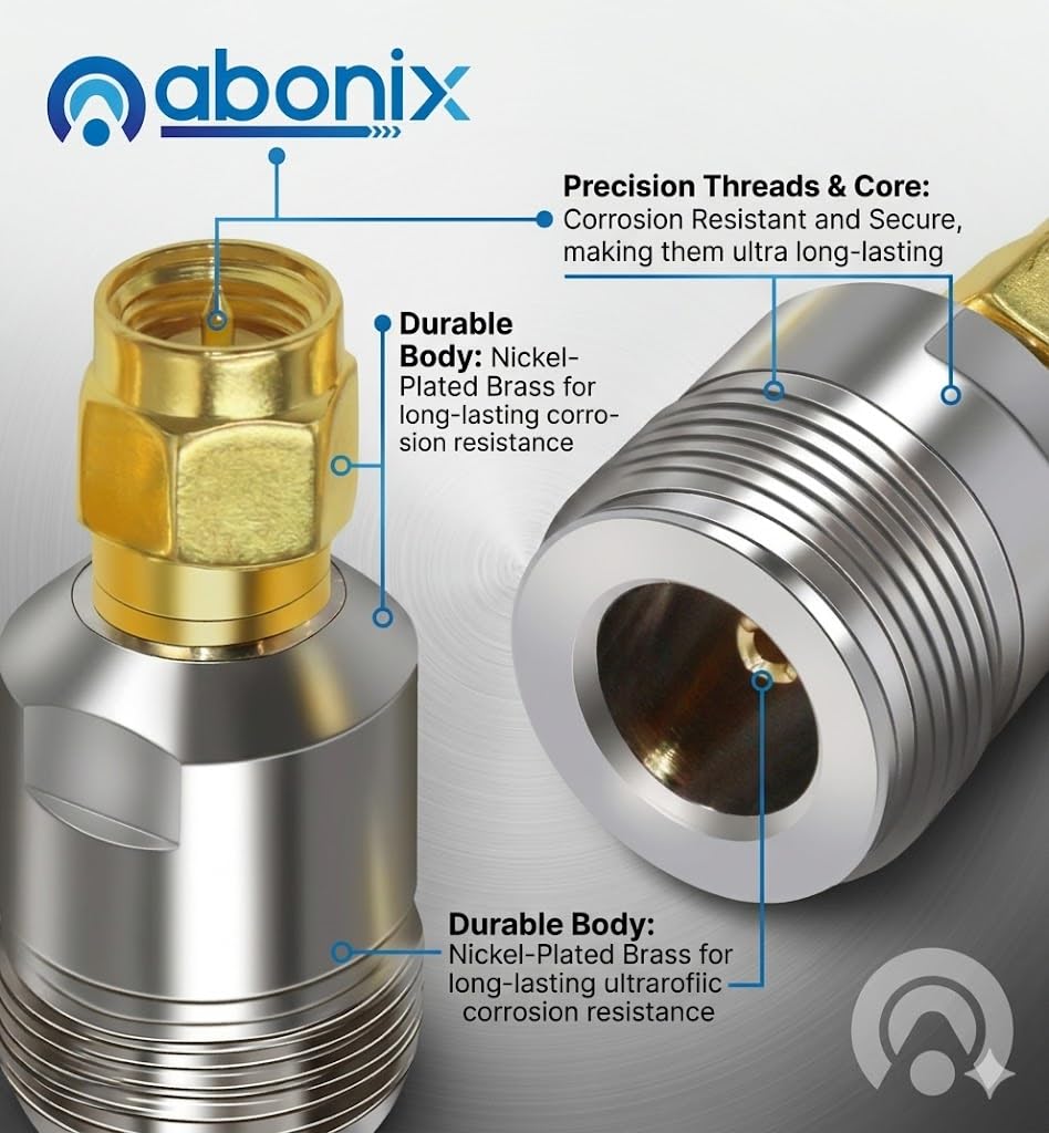 ABONIX SMA Male to N Female RF Coaxial Adapter Connector- Pack- 3