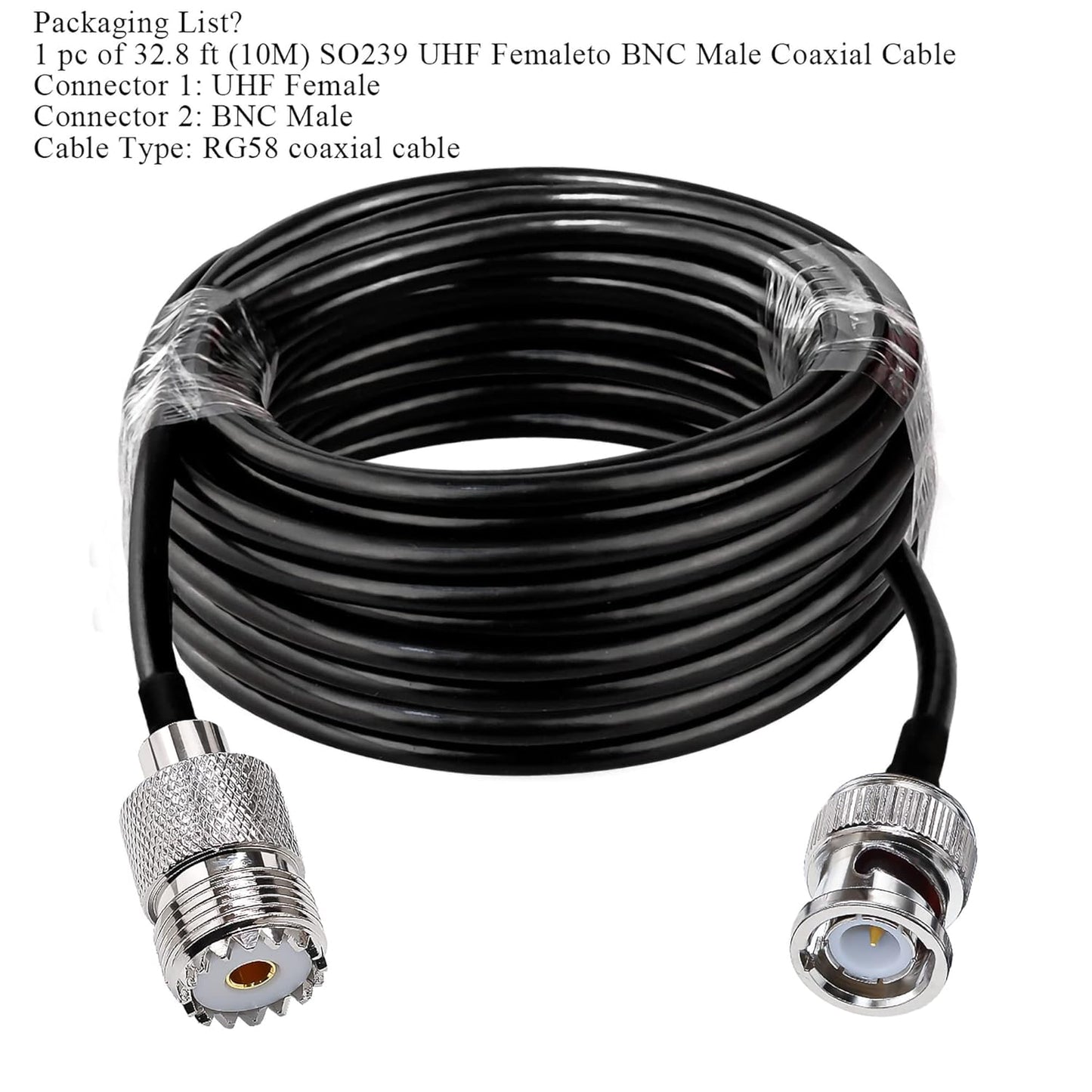 RG58 BNC Male to UHF Female Extension Cable 32.8ft(10M)