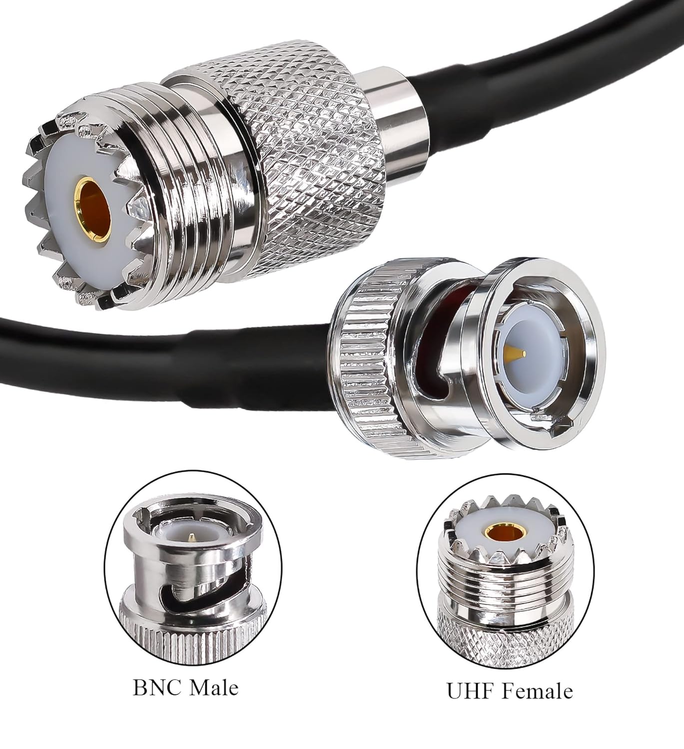 RG58 BNC Male to UHF Female Jumper Cable 49.2ft(15M)