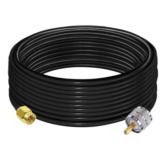 RG58 UHF Male to SMA Male Coaxial Jumper Cable 32.8ft(10M) Low Loss Extension Cable (Pack of 1)