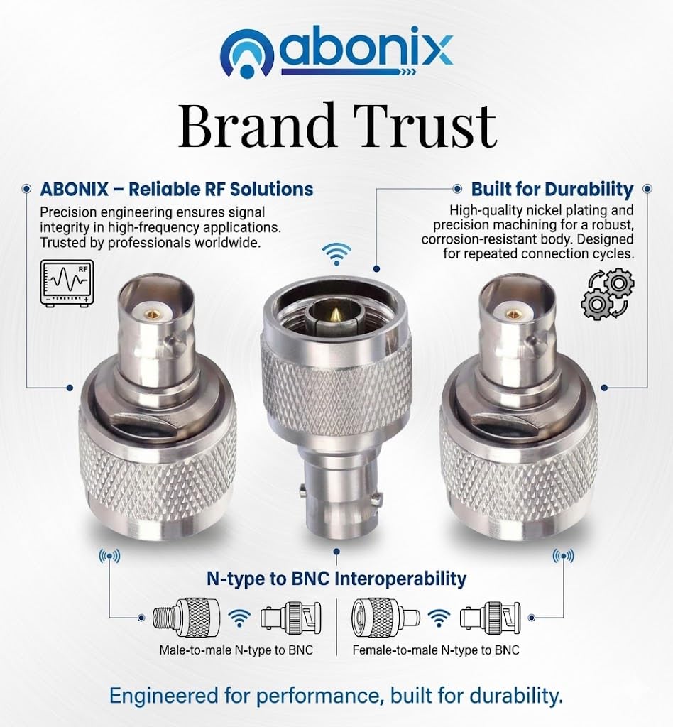 N Type Male To Bnc Female Jack Rf Coaxial Connector Pack Of 2