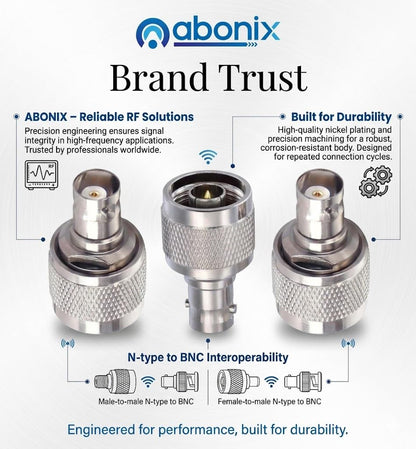 N Type Male To Bnc Female Jack Rf Coaxial Connector Pack Of 2