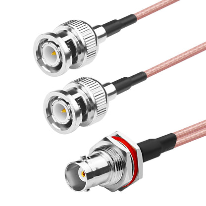 ABONIX RG316 BNC Female to Dual BNC Male Y Splitter Cable 30cm (1FT)