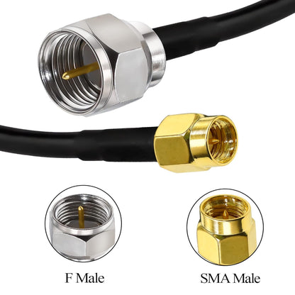 F Type Male Plug to SMA Male RG58 16.4ft(5M) Extension Cable (Pack of 1)