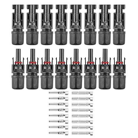Solar MC4 Connector Kit – Waterproof Male & Female PV Cable Connectors - Pack - 8 Pairs