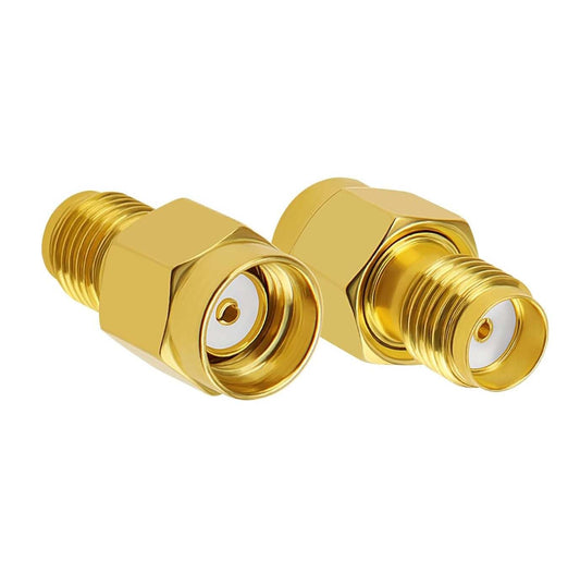 ABONIX SMA Female to RP-SMA Male RF Adapter 50 Ohm Gold Plated- Pack- 2