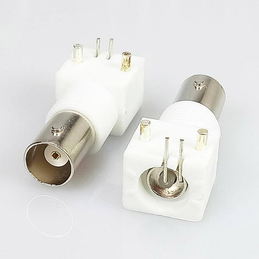 ABONIX BNC Female Right Angle PCB Mount Connector, 50 Ohm Panel Jack Adapter, Pack- 4
