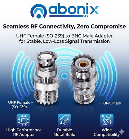 UHF Female to BNC Male Coax Adapter - Pack 2