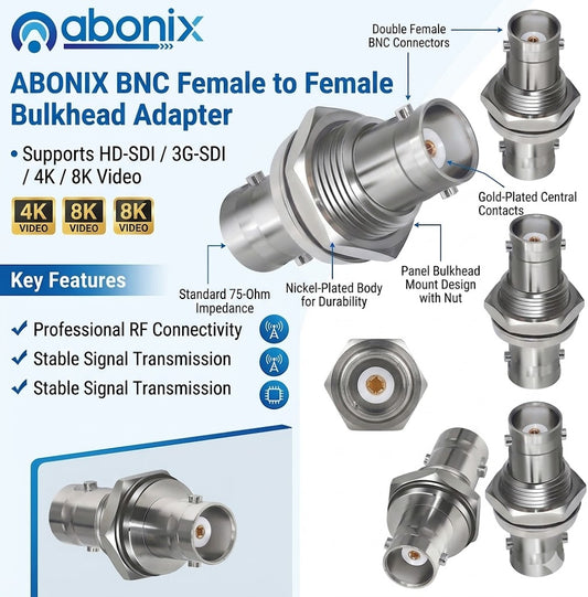 Bnc Female To Female Bulkhead Coax Adapter Pack Of 1