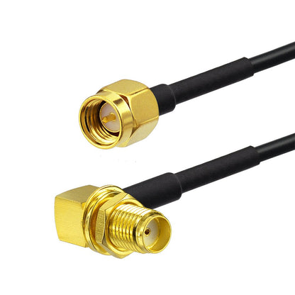 ABONIX RG174 Right Angle SMA Male to SMA Female Bulkhead Cable 1M (3FT)
