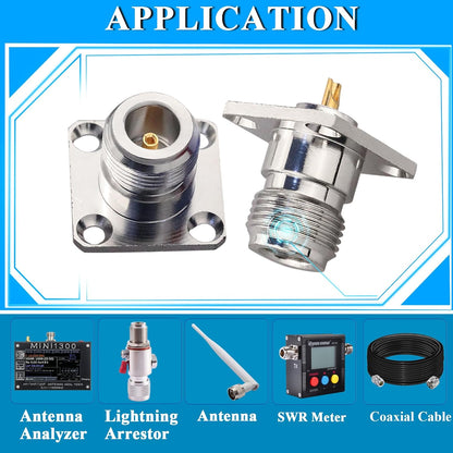 N Female 4 Hole Adapter N Female 4 Hole Adapter (Pack of 2)