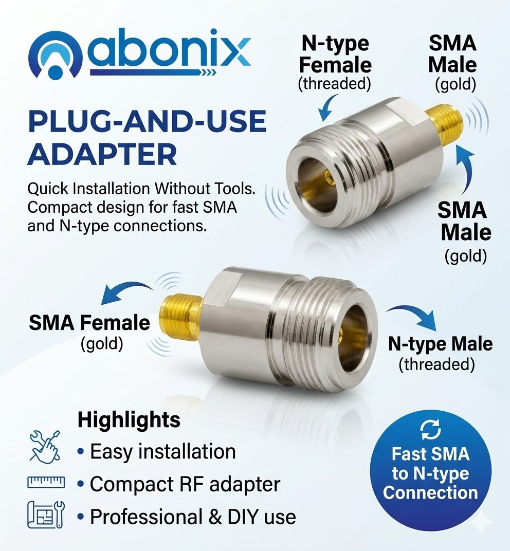 SMA Female to N Female RF Coax Adapter - Pack - 2