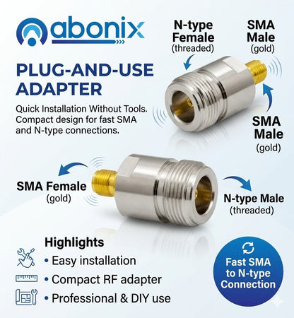 SMA Female to N Female RF Coax Adapter - Pack - 2