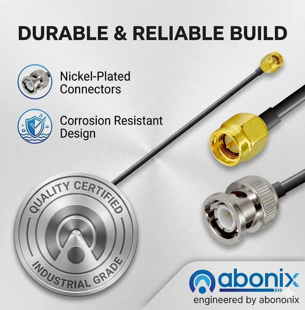 SMA Male to BNC Male RF Coaxial Cable – RG174 Adapter Cord, 15cm / 6in -Pack -1