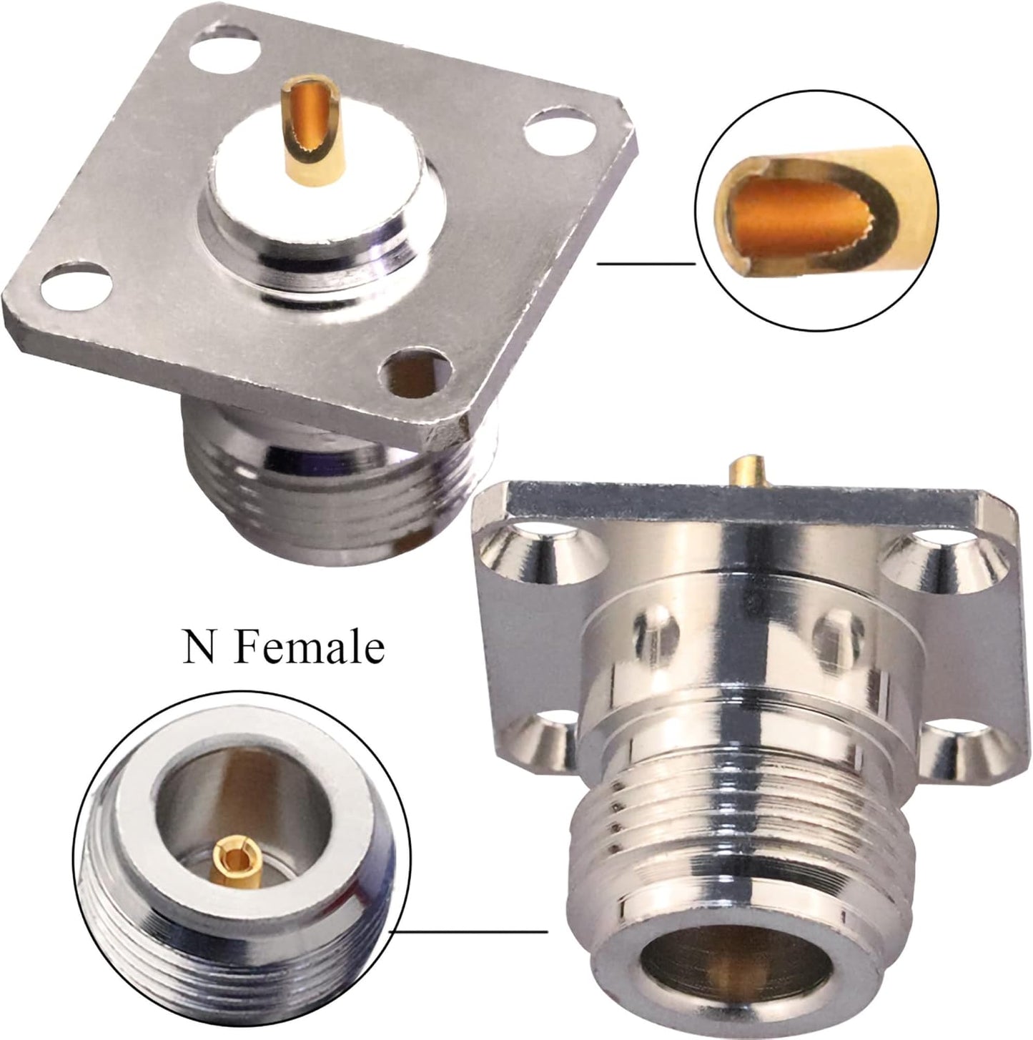 N Female 4 Hole Adapter N Female 4 Hole Adapter (Pack of 2)