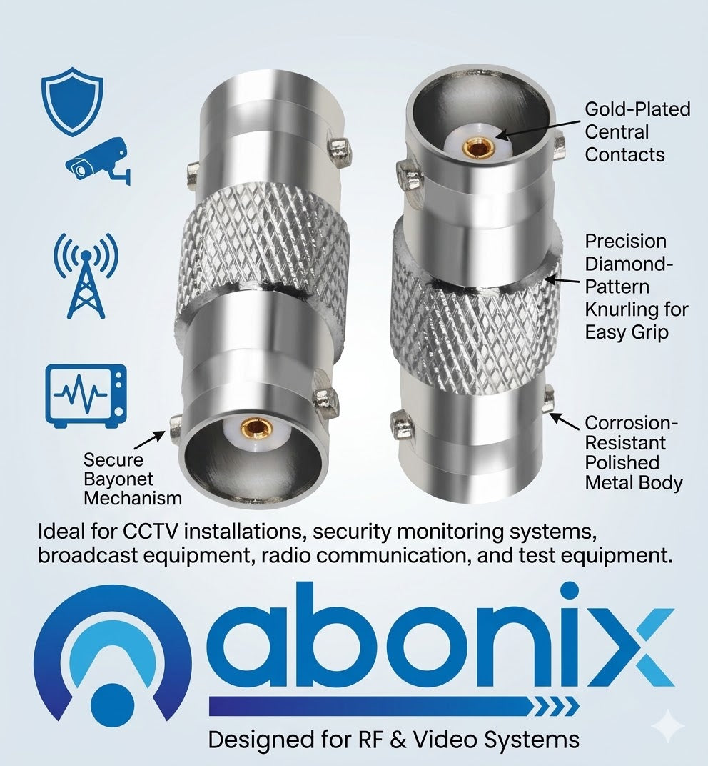 BNC Female to BNC Female Barrel Coax Adapter - Pack - 2