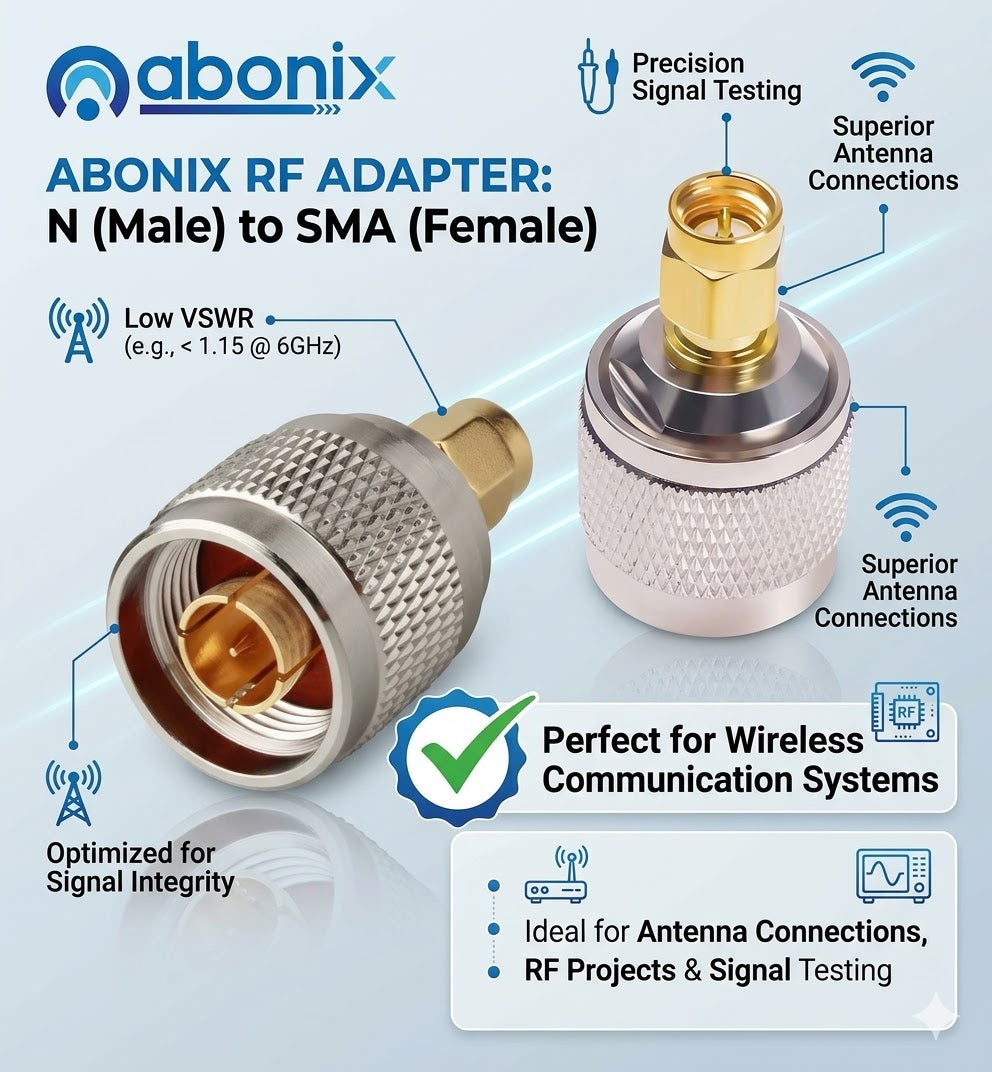 SMA Male to N Male RF Coax Adapter - Pack - 4