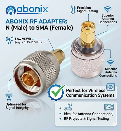 SMA Male to N Male RF Coax Adapter - Pack - 4